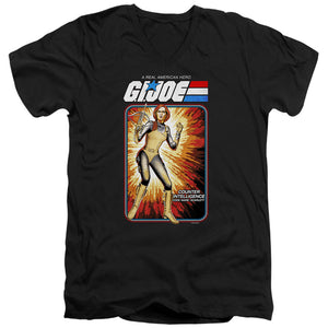 AN OFFCIALLY LICENSED G.I. JOE SCARLETT CARD MEN'S V-NECK T-SHIRT BLACK