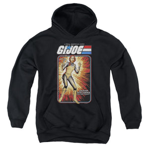 AN OFFCIALLY LICENSED G.I. JOE SCARLETT CARD YOUTH HOODIE BLACK