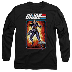 AN OFFCIALLY LICENSED G.I. JOE BARONESS CARD MEN'S LONG SLEEVE T-SHIRT BLACK