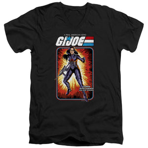 AN OFFCIALLY LICENSED G.I. JOE BARONESS CARD MEN'S V-NECK T-SHIRT BLACK