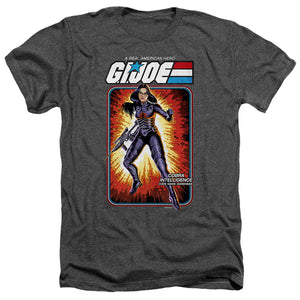 AN OFFCIALLY LICENSED G.I. JOE BARONESS CARD MEN'S HEATHER T-SHIRT CHARCOAL