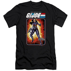AN OFFCIALLY LICENSED G.I. JOE BARONESS CARD MEN'S PREMIUM SLIM FIT T-SHIRT BLACK