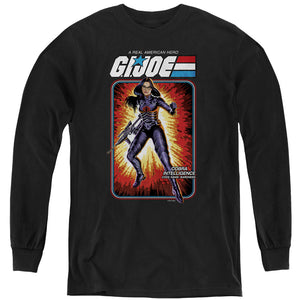 AN OFFCIALLY LICENSED G.I. JOE BARONESS CARD YOUTH LONG SLEEVE T-SHIRT BLACK