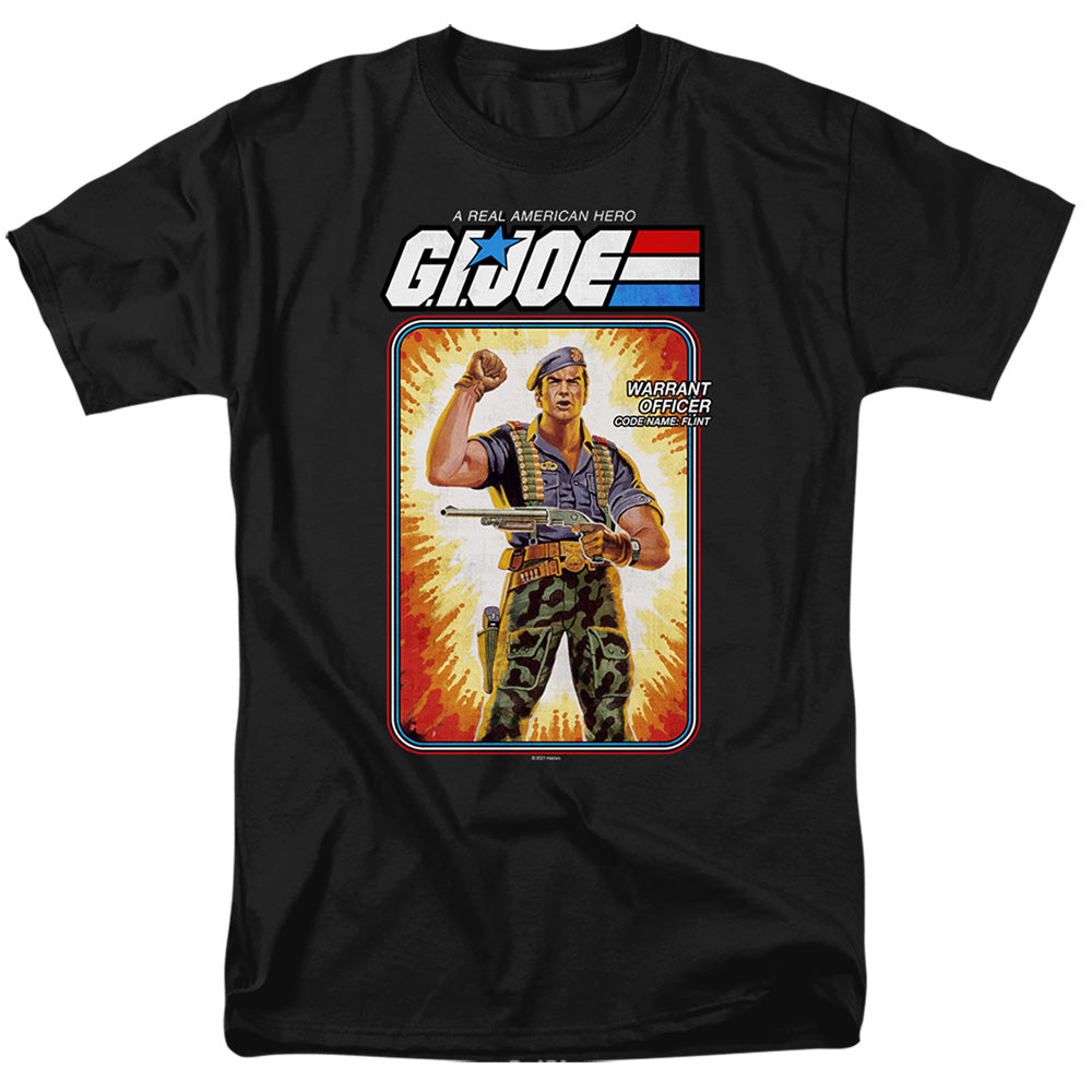 AN OFFCIALLY LICENSED G.I. JOE FLINT CARD MEN'S REGULAR FIT T-SHIRT BLACK