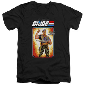 AN OFFCIALLY LICENSED G.I. JOE FLINT CARD MEN'S V-NECK T-SHIRT BLACK