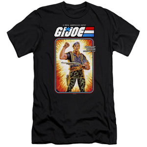 AN OFFCIALLY LICENSED G.I. JOE FLINT CARD MEN'S PREMIUM SLIM FIT T-SHIRT BLACK
