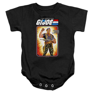 AN OFFCIALLY LICENSED G.I. JOE FLINT CARD BABY BODYSUIT BLACK
