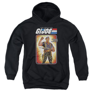 AN OFFCIALLY LICENSED G.I. JOE FLINT CARD YOUTH HOODIE BLACK