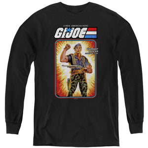 AN OFFCIALLY LICENSED G.I. JOE FLINT CARD YOUTH LONG SLEEVE T-SHIRT BLACK
