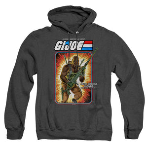 AN OFFCIALLY LICENSED G.I. JOE ROADBLOCK CARD ADULT UNISEX HEATHER PULLOVER HOODIE BLACK