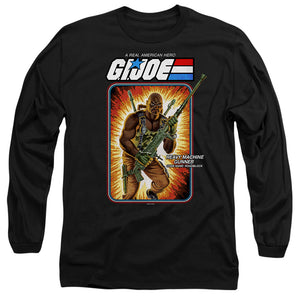 AN OFFCIALLY LICENSED G.I. JOE ROADBLOCK CARD MEN'S LONG SLEEVE T-SHIRT BLACK