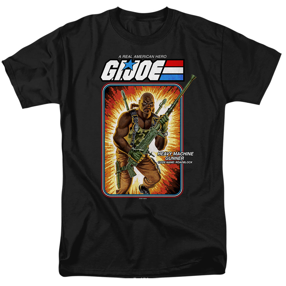 AN OFFCIALLY LICENSED G.I. JOE ROADBLOCK CARD MEN'S REGULAR FIT T-SHIRT BLACK