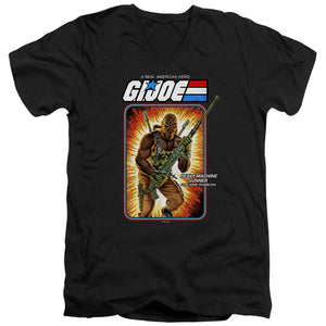 AN OFFCIALLY LICENSED G.I. JOE ROADBLOCK CARD MEN'S V-NECK T-SHIRT BLACK