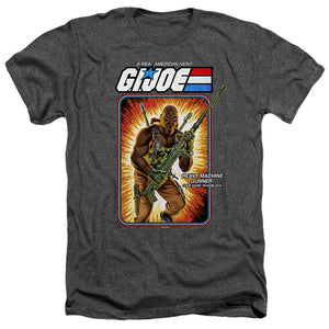 AN OFFCIALLY LICENSED G.I. JOE ROADBLOCK CARD MEN'S HEATHER T-SHIRT CHARCOAL
