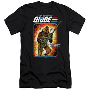 AN OFFCIALLY LICENSED G.I. JOE ROADBLOCK CARD MEN'S PREMIUM SLIM FIT T-SHIRT BLACK