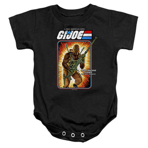 AN OFFCIALLY LICENSED G.I. JOE ROADBLOCK CARD BABY BODYSUIT BLACK