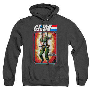 AN OFFCIALLY LICENSED G.I. JOE LADY JAYE CARD ADULT UNISEX HEATHER PULLOVER HOODIE BLACK