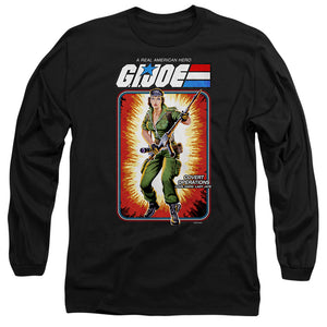 AN OFFCIALLY LICENSED G.I. JOE LADY JAYE CARD MEN'S LONG SLEEVE T-SHIRT BLACK
