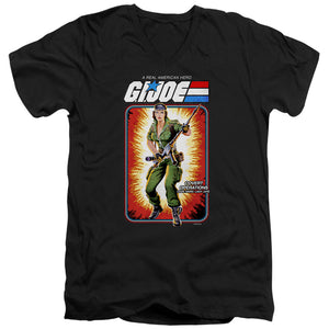 AN OFFCIALLY LICENSED G.I. JOE LADY JAYE CARD MEN'S V-NECK T-SHIRT BLACK