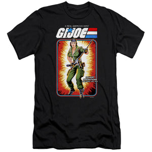 AN OFFCIALLY LICENSED G.I. JOE LADY JAYE CARD MEN'S PREMIUM SLIM FIT T-SHIRT BLACK