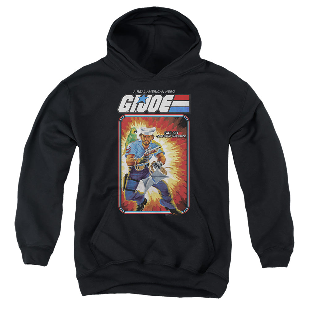 AN OFFCIALLY LICENSED G.I. JOE SHIPWRECK CARD YOUTH HOODIE BLACK