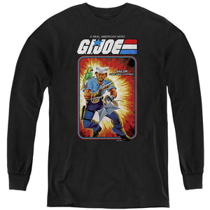 AN OFFCIALLY LICENSED G.I. JOE SHIPWRECK CARD YOUTH LONG SLEEVE T-SHIRT BLACK