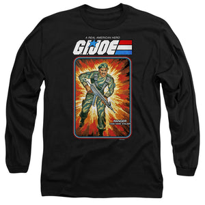 AN OFFCIALLY LICENSED G.I. JOE STALKER CARD MEN'S LONG SLEEVE T-SHIRT BLACK