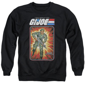 AN OFFCIALLY LICENSED G.I. JOE STALKER CARD ADULT UNISEX CREWNECK SWEATSHIRT BLACK