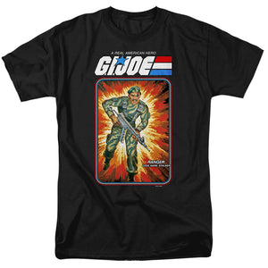 AN OFFCIALLY LICENSED G.I. JOE STALKER CARD MEN'S REGULAR FIT T-SHIRT BLACK