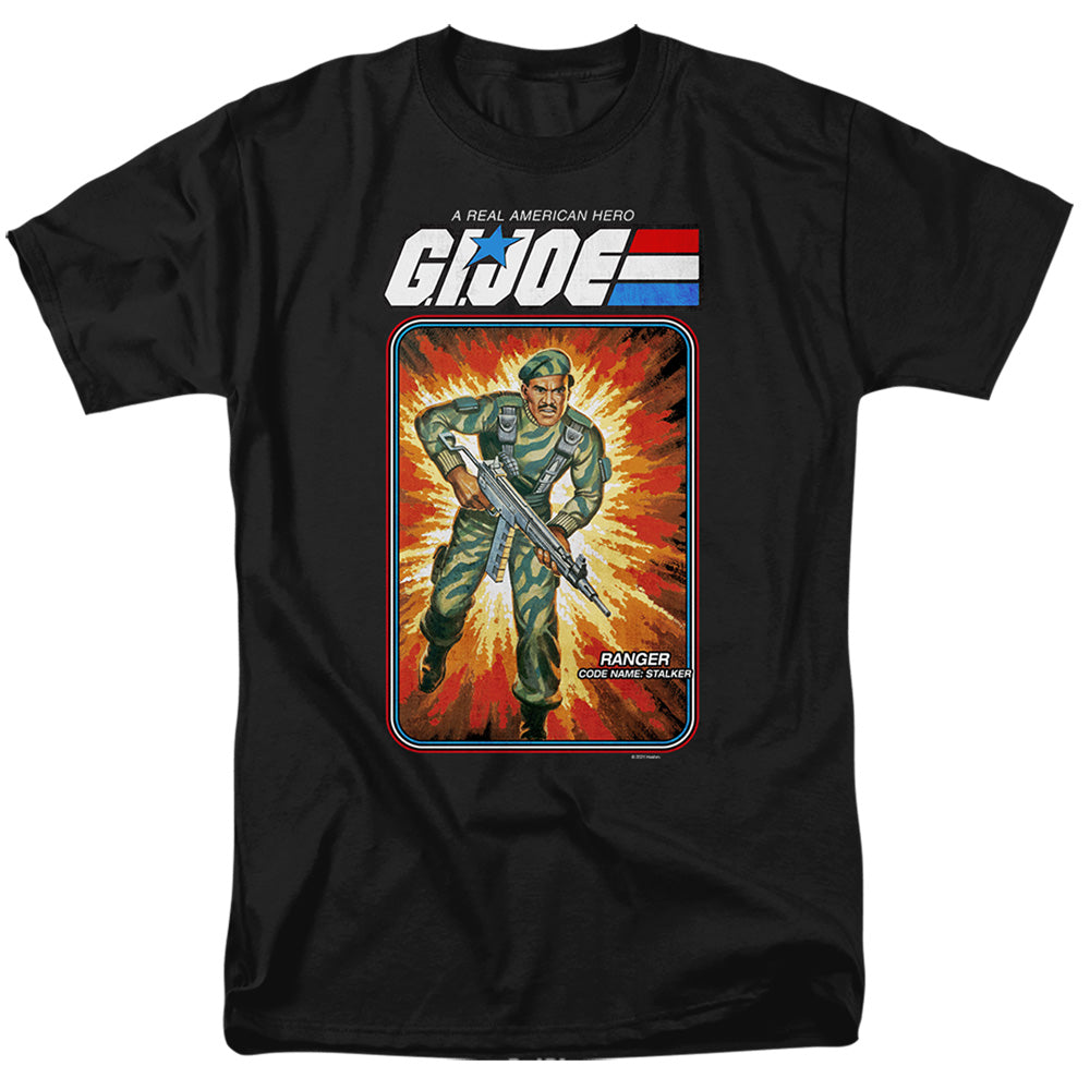 AN OFFCIALLY LICENSED G.I. JOE STALKER CARD MEN'S REGULAR FIT T-SHIRT BLACK