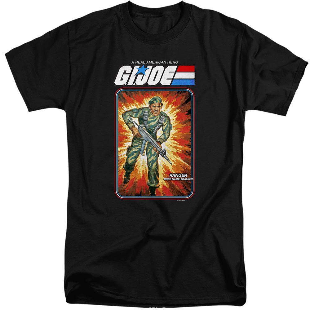 AN OFFCIALLY LICENSED G.I. JOE STALKER CARD MEN'S TALL FIT T-SHIRT BLACK