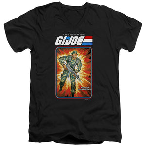 AN OFFCIALLY LICENSED G.I. JOE STALKER CARD MEN'S V-NECK T-SHIRT BLACK