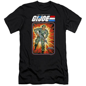 AN OFFCIALLY LICENSED G.I. JOE STALKER CARD MEN'S PREMIUM SLIM FIT T-SHIRT BLACK