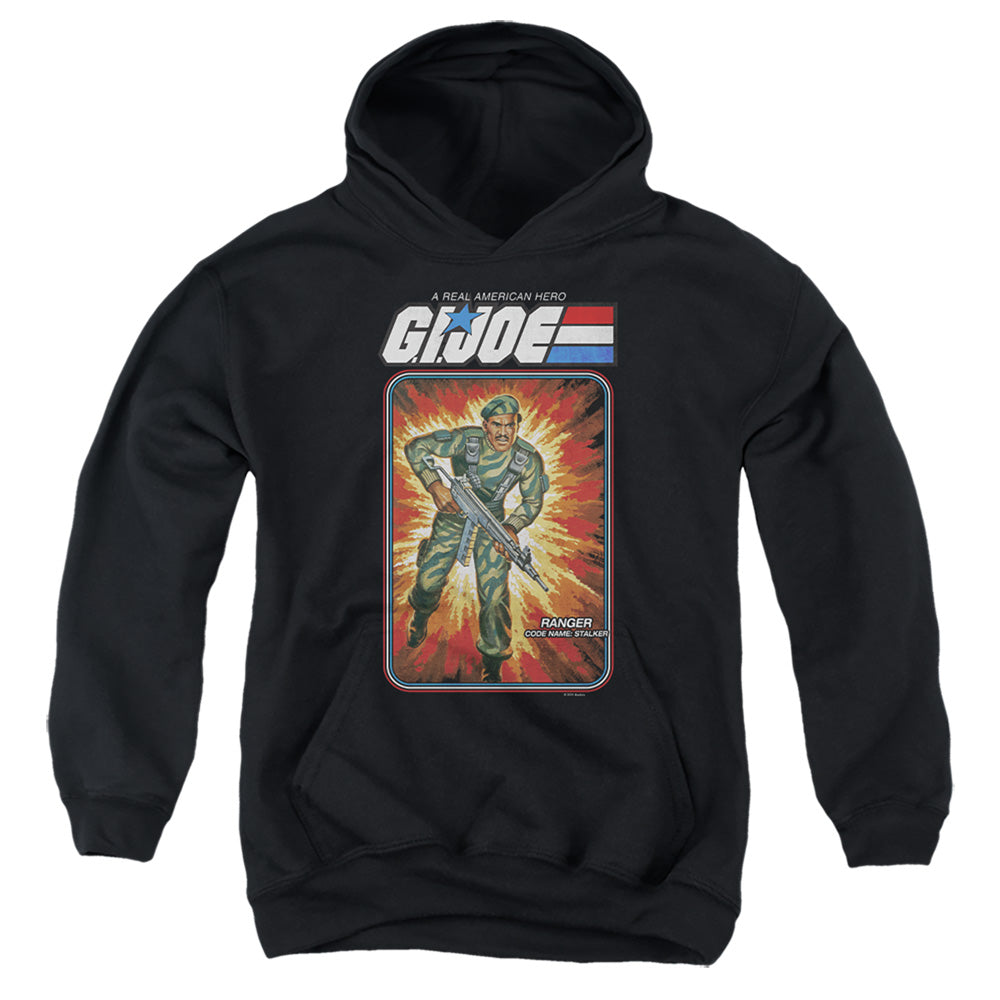 AN OFFCIALLY LICENSED G.I. JOE STALKER CARD YOUTH HOODIE BLACK