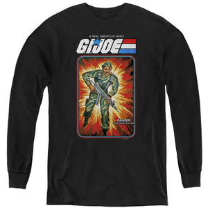 AN OFFCIALLY LICENSED G.I. JOE STALKER CARD YOUTH LONG SLEEVE T-SHIRT BLACK