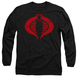 AN OFFCIALLY LICENSED G.I. JOE COBRA LOGO MEN'S LONG SLEEVE T-SHIRT BLACK