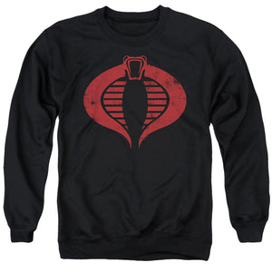AN OFFCIALLY LICENSED G.I. JOE COBRA LOGO ADULT UNISEX CREWNECK SWEATSHIRT BLACK