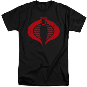 AN OFFCIALLY LICENSED G.I. JOE COBRA LOGO MEN'S TALL FIT T-SHIRT BLACK