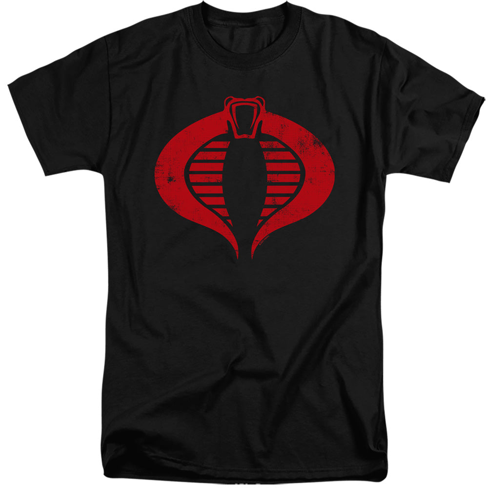 AN OFFCIALLY LICENSED G.I. JOE COBRA LOGO MEN'S TALL FIT T-SHIRT BLACK