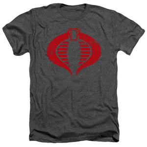 AN OFFCIALLY LICENSED G.I. JOE COBRA LOGO MEN'S HEATHER T-SHIRT CHARCOAL