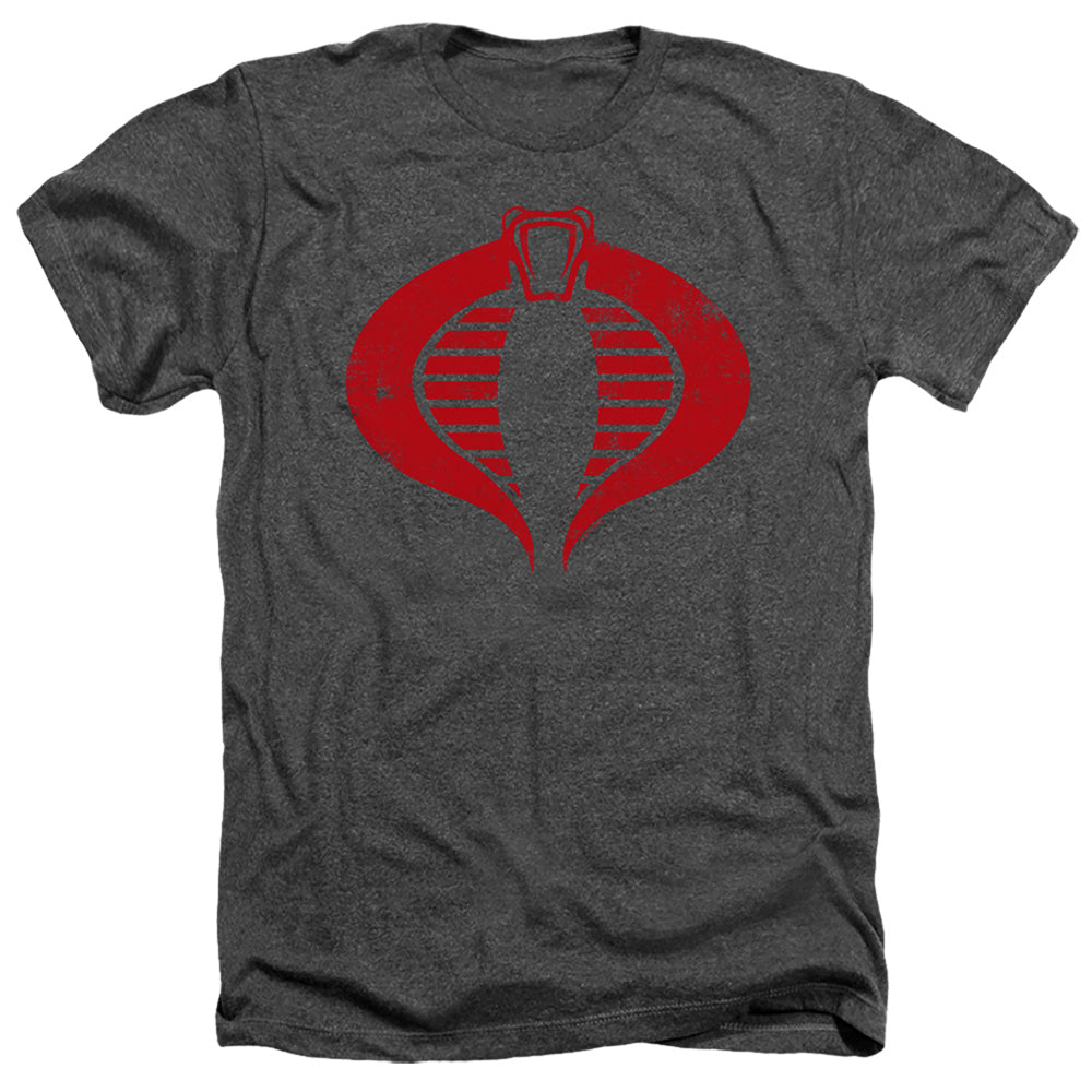 AN OFFCIALLY LICENSED G.I. JOE COBRA LOGO MEN'S HEATHER T-SHIRT CHARCOAL