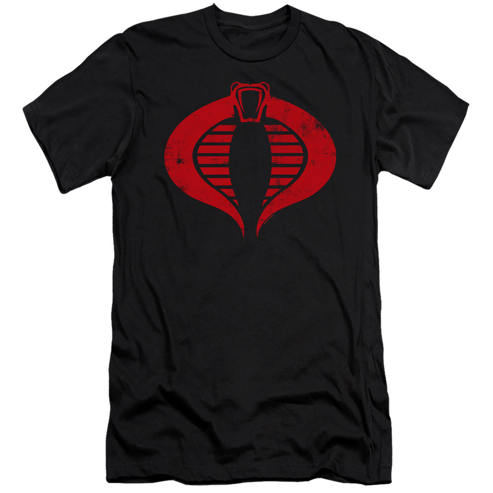 AN OFFCIALLY LICENSED G.I. JOE COBRA LOGO MEN'S PREMIUM SLIM FIT T-SHIRT BLACK