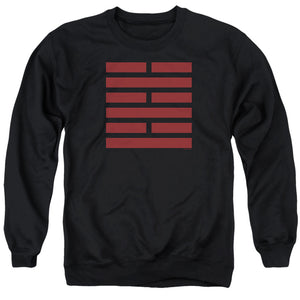 AN OFFCIALLY LICENSED G.I. JOE SNAKE EYES SYMBOL ADULT UNISEX CREWNECK SWEATSHIRT BLACK