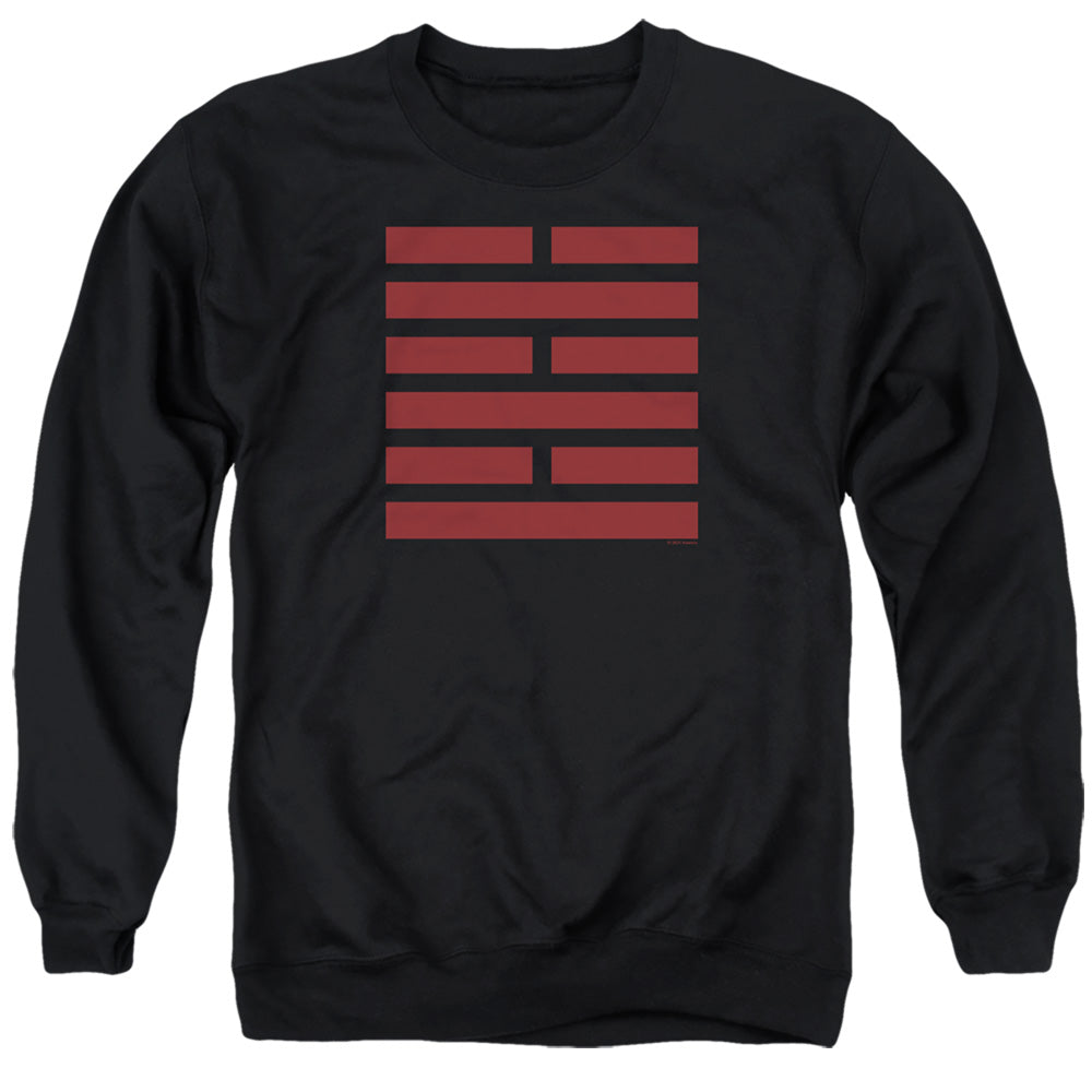 AN OFFCIALLY LICENSED G.I. JOE SNAKE EYES SYMBOL ADULT UNISEX CREWNECK SWEATSHIRT BLACK