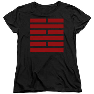 AN OFFCIALLY LICENSED G.I. JOE SNAKE EYES SYMBOL WOMEN'S REGULAR FIT T-SHIRT BLACK