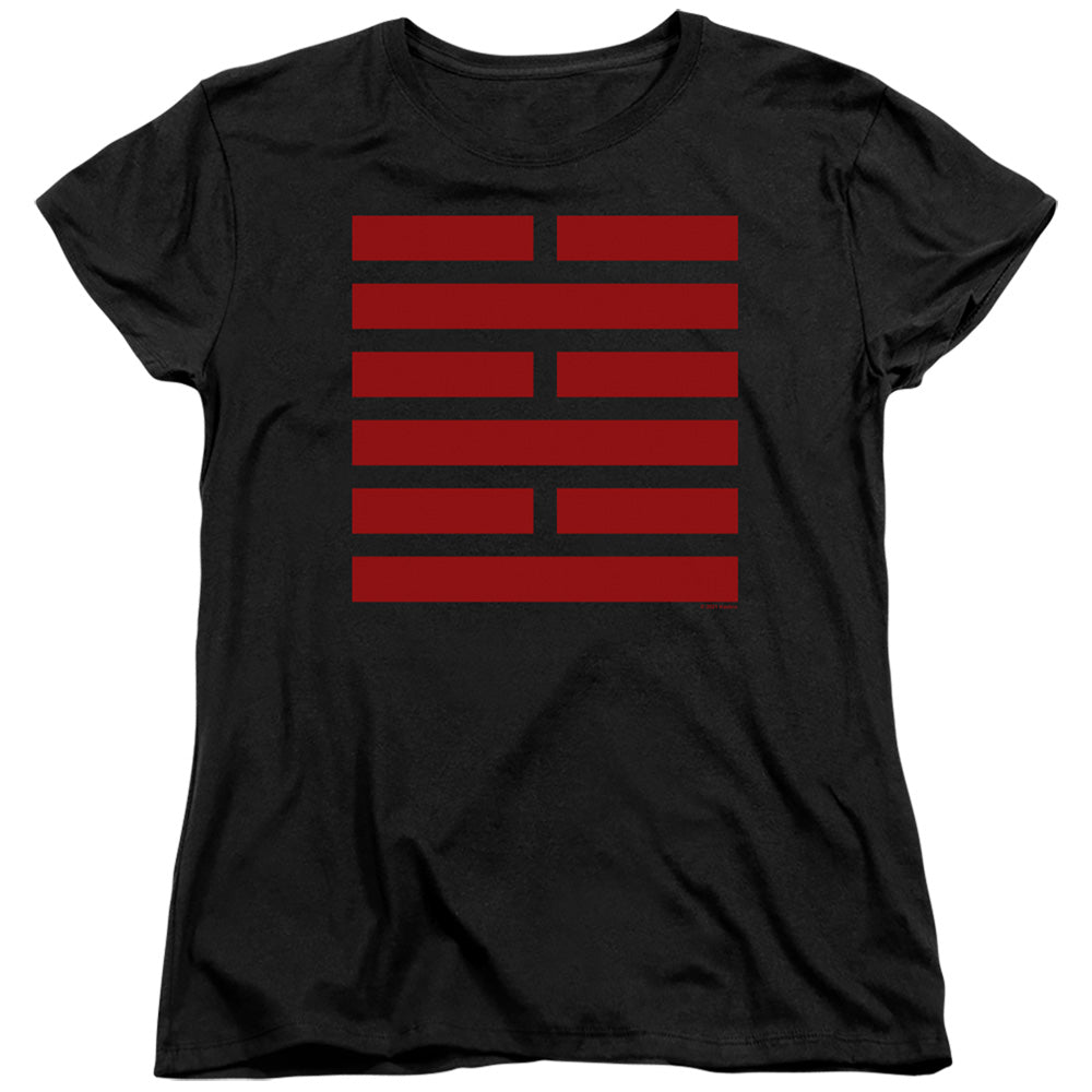 AN OFFCIALLY LICENSED G.I. JOE SNAKE EYES SYMBOL WOMEN'S REGULAR FIT T-SHIRT BLACK