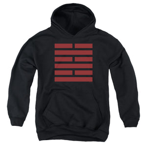 AN OFFCIALLY LICENSED G.I. JOE SNAKE EYES SYMBOL YOUTH HOODIE BLACK