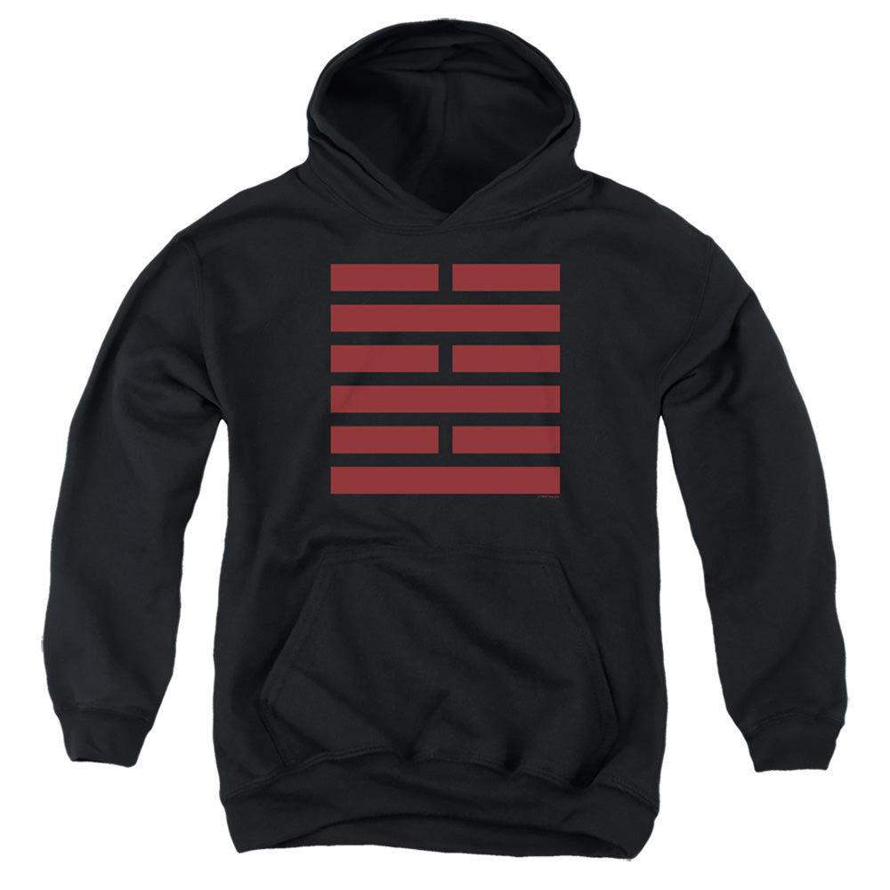 AN OFFCIALLY LICENSED G.I. JOE SNAKE EYES SYMBOL YOUTH HOODIE BLACK
