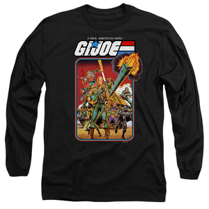 AN OFFCIALLY LICENSED G.I. JOE HERO GROUP MEN'S LONG SLEEVE T-SHIRT BLACK