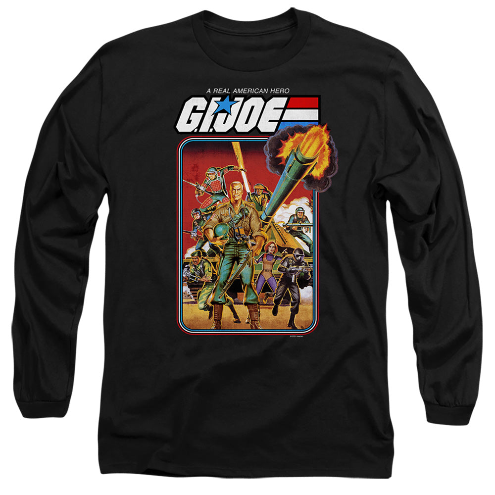 AN OFFCIALLY LICENSED G.I. JOE HERO GROUP MEN'S LONG SLEEVE T-SHIRT BLACK